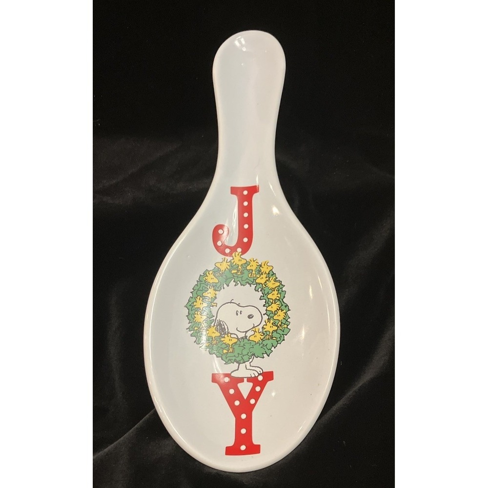 Peanuts Snoopy Woodstock Joy Christmas Wreath 2022 Ceramic Kitchen Spoon Rest